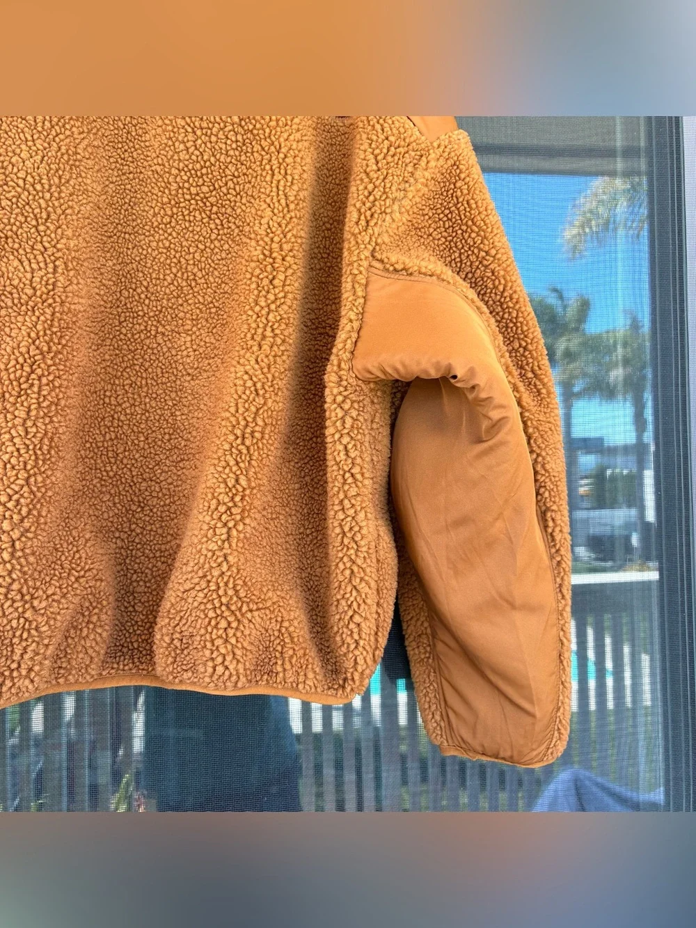Madewell Faux Shearling Half-Zip Pullover In A Dried Cedar Brown Women’s Size XL